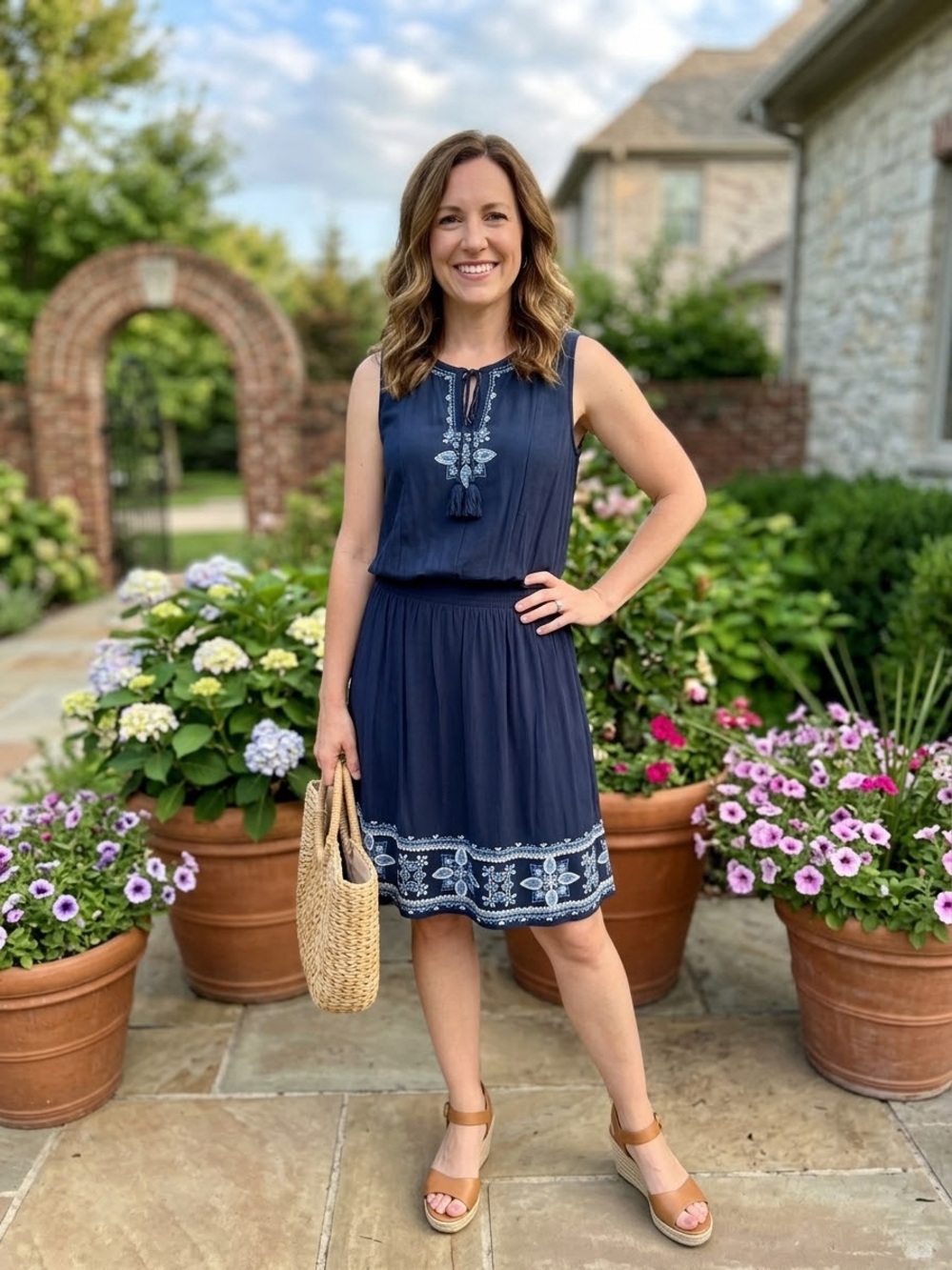 J Jill “Everyday Blum” Boho Embroidered Dress NWT